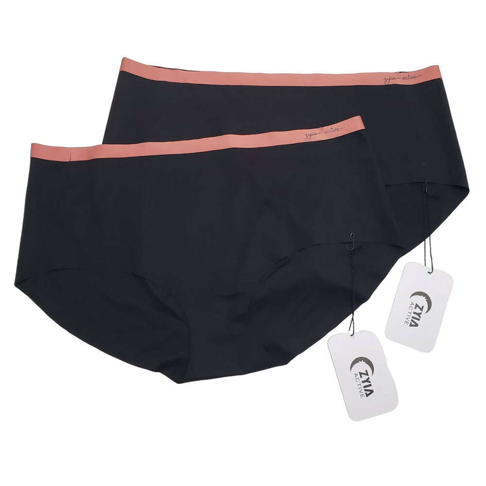 NEW Zyia Active Banded Underwear 2pc XXXXL Black Seamless NWT